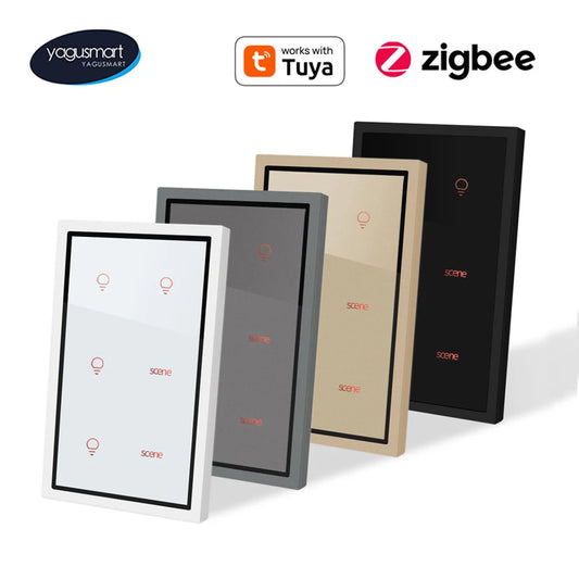 Yagusmart Zigbee Smart Touch Light Switch - Multiple Options Available, Works with Google Home & Tuya