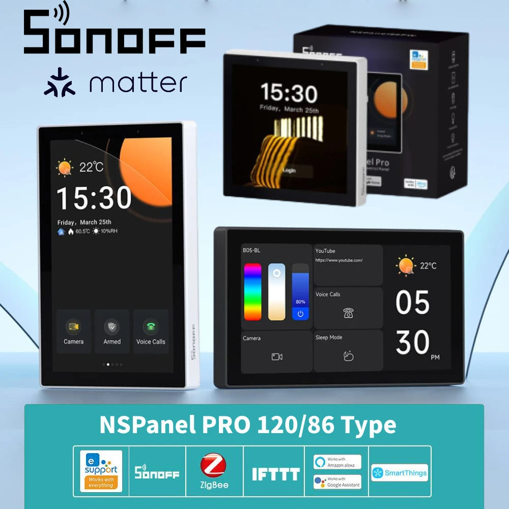 SONOFF NSPanel Pro 120: Smart Home Touchscreen Control Panel with Zigbee 3.0 Gateway